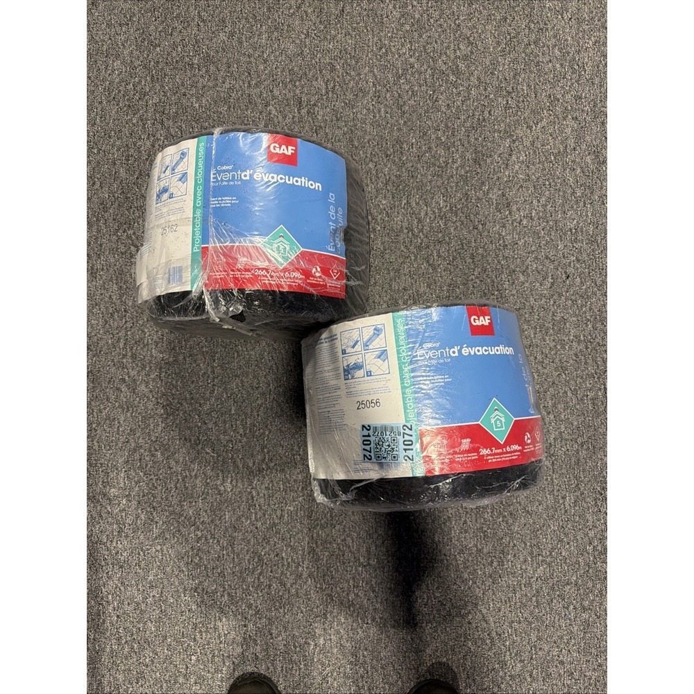 Lot Of 2 GAF 2005 Cobra Roof Ridge Exhaust Vent  10 1/2-inches Wide x 20-Feet